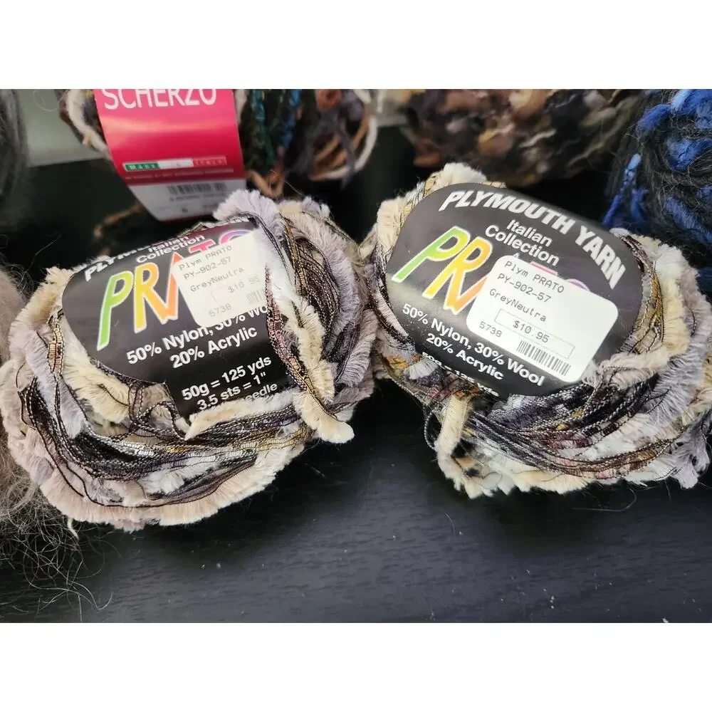 Artisan Yarn Lot Textured Novelty Wool Mohair Silk Filatura Di Crosa Plymouth